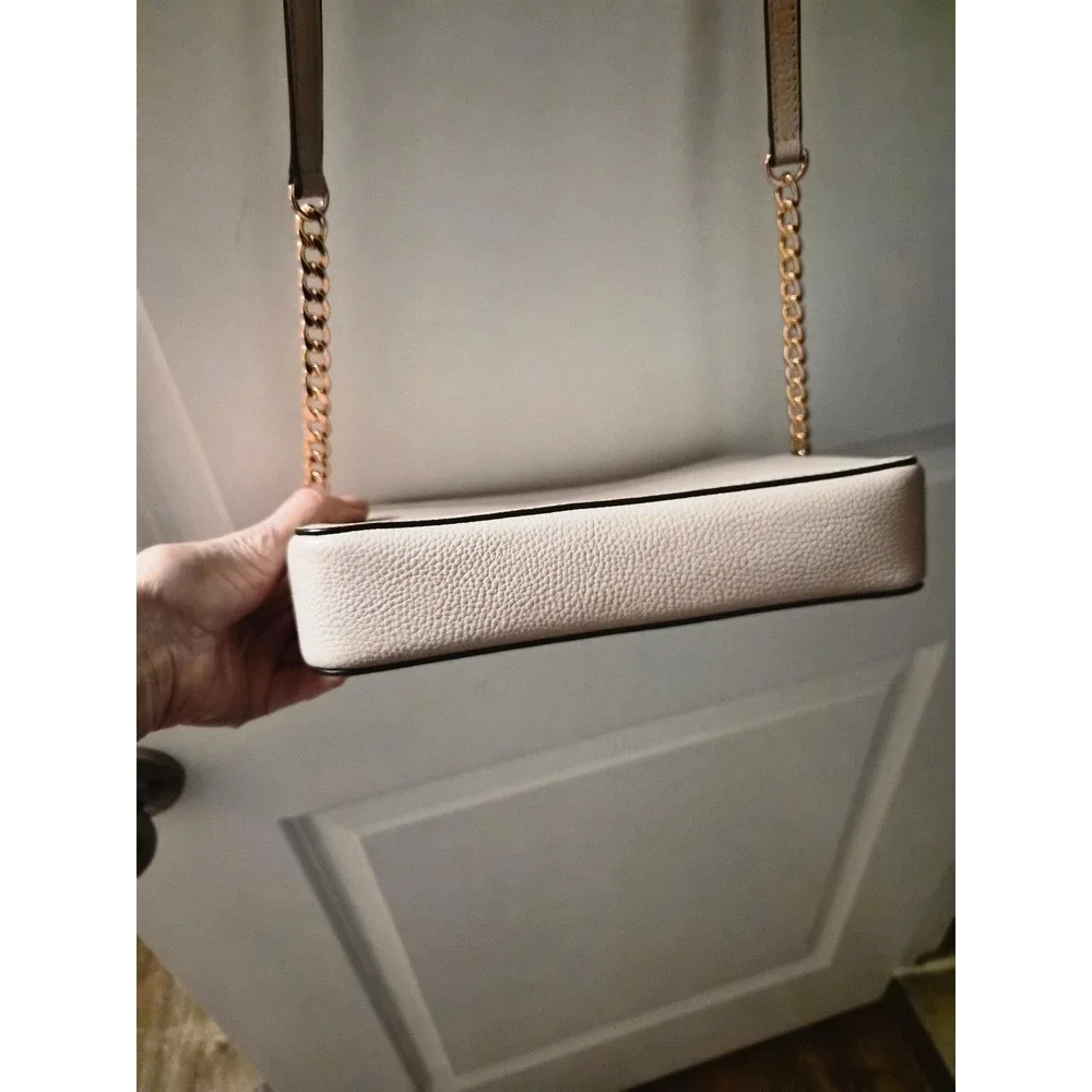 Michael Kors Jet Set EW Floral Applique Crossbody Bag Pink Beige Rose Gold - Picture 6 of 12